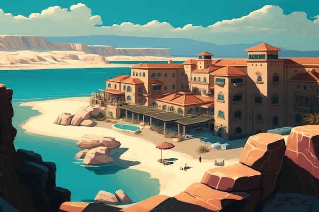 A view of a resort in Jordans Dead Sea region