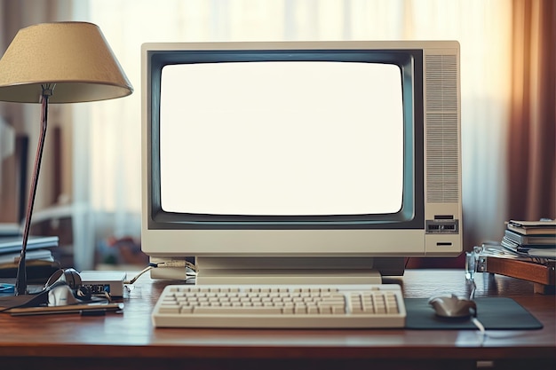 Photo view of retro computer and technology