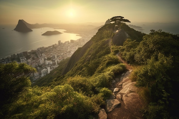 A view of rio from the top of a mountain