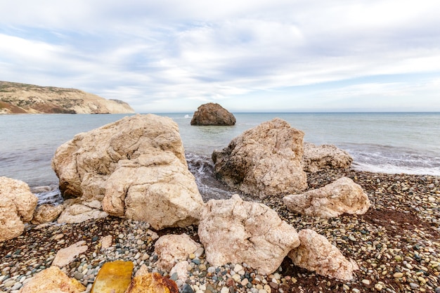 View of a rocky coast in the morning