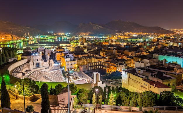 View of the Roman Theatre in Cartagena, Spain