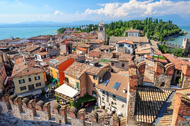 View to the Roofs of Sirmione and from Scaliger castle