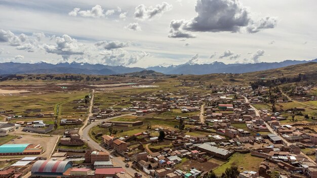 View of the ruins of the Inca temple of Chinchero in Cusco