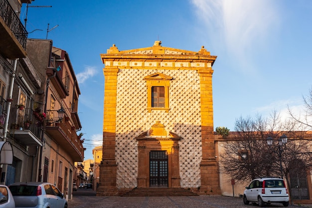 View of the San Domenico church in Aidone Sicily