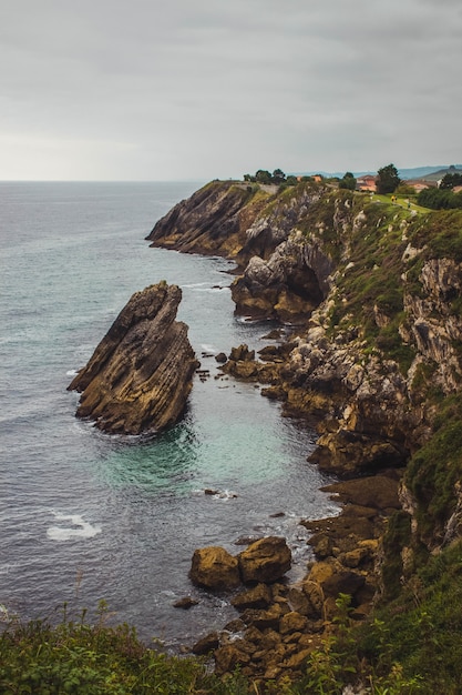 View of the sea from the cliffs of Asturias