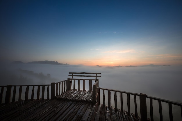 View the Sea of Mist at Ban Jabo village Mae Hong Son Thailand