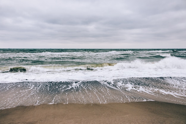 View of the sea and waves