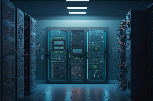 View of a Server room data center