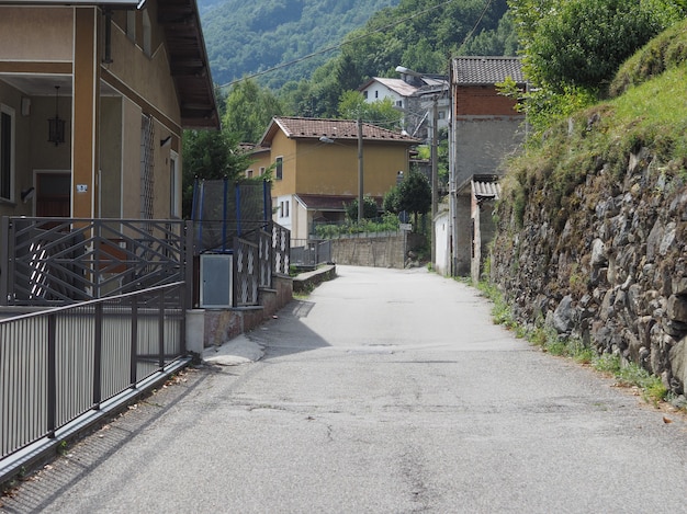 View of Settimo Vittone old city centre in Quincinetto