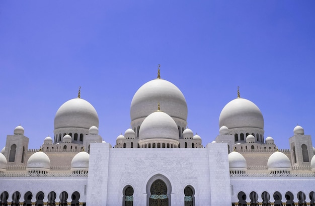 View of Sheikh Zayed Grand Mosque in Abu Dhabi United Arab Emirates