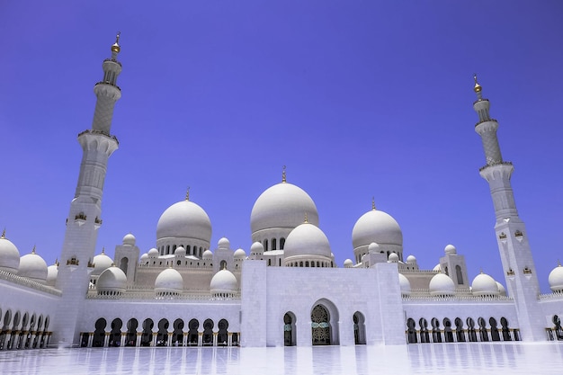 View of Sheikh Zayed Grand Mosque in Abu Dhabi United Arab Emirates