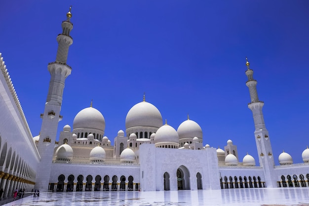 View of Sheikh Zayed Grand Mosque in Abu Dhabi United Arab Emirates