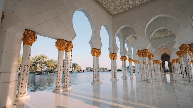 A view of the sheikh zayed grand mosque in abu dhabi