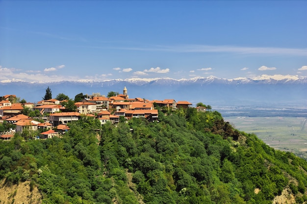 The view on Signagi and Alazani valley in Georgia