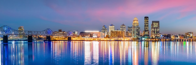 View of  Skyline downtown Louisville in Kentucky USA