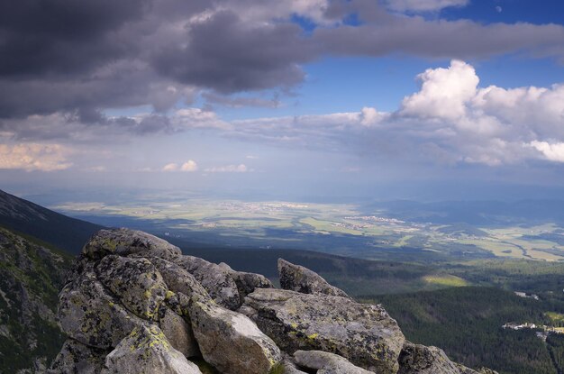 View of the small towns and villages with high mountains. Slovakia