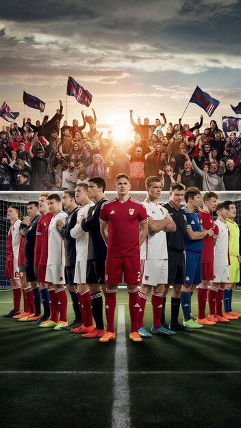 View of soccer players before the match