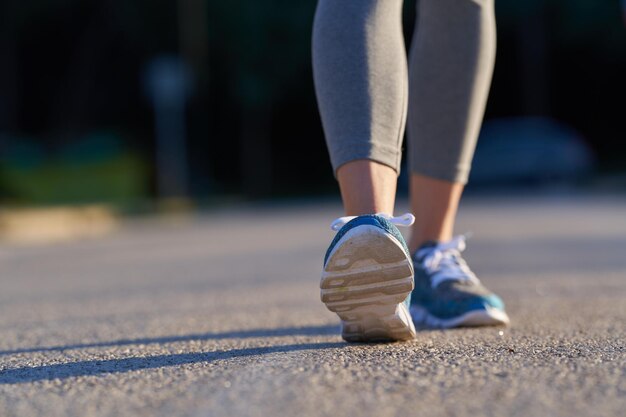 View of sole of women39s sports shoes