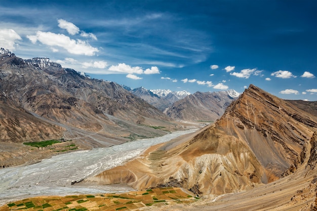 View of Spiti valley in Himalayas