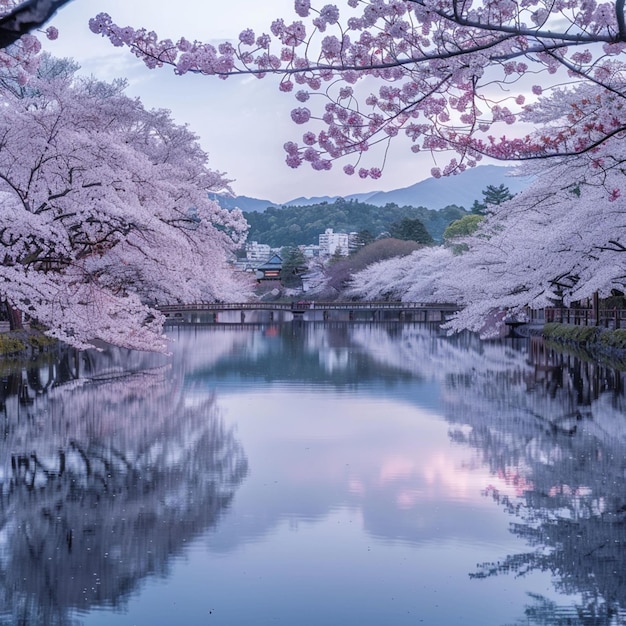 View of Spring Cherry Blossoms in Kyoto Japan