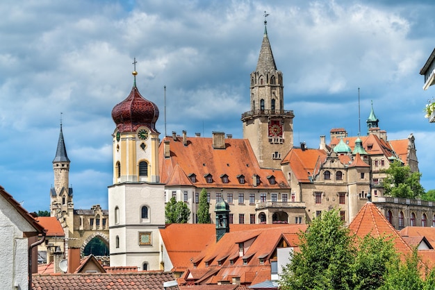 View of St Johann Church and the Castle in Sigmaringen BadenWurttemberg Germany