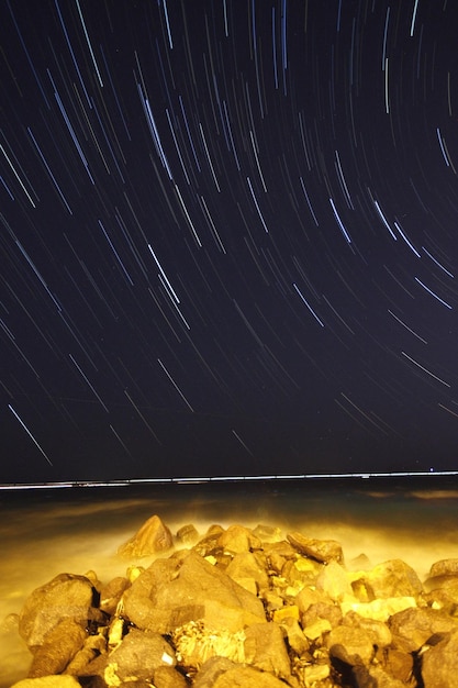 A view of the stars of the Milky Way with a mountain top in the foregroundPerseid Meteor Shower