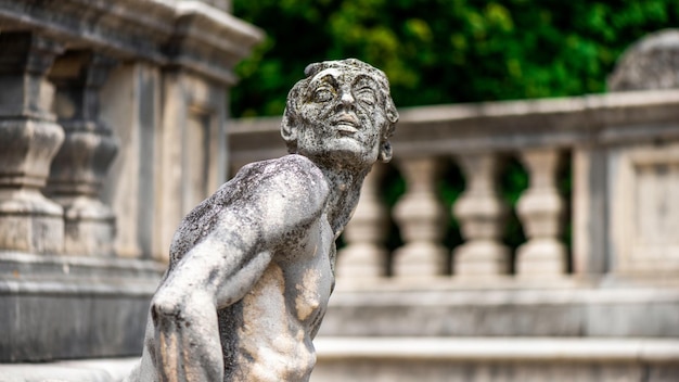 View of statues at The Peles Castle in Romania