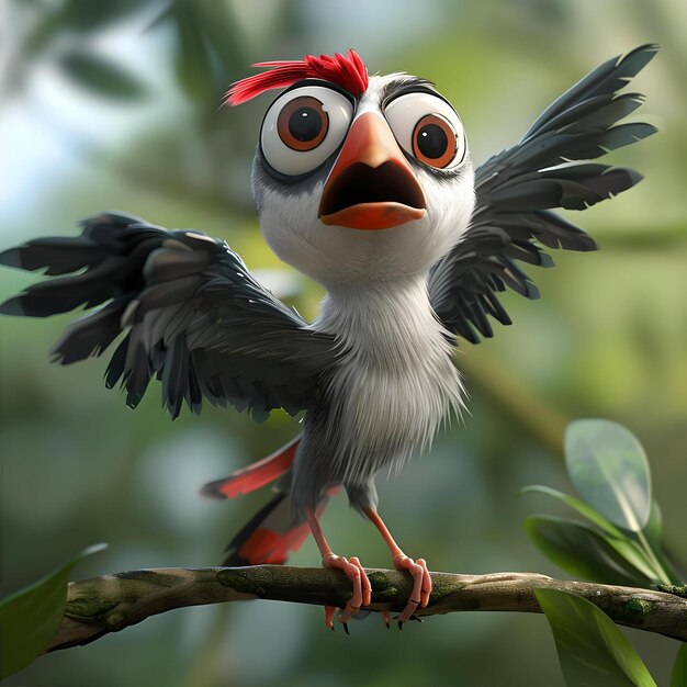 View Of Three Dimensional Animated Cartoon Bird