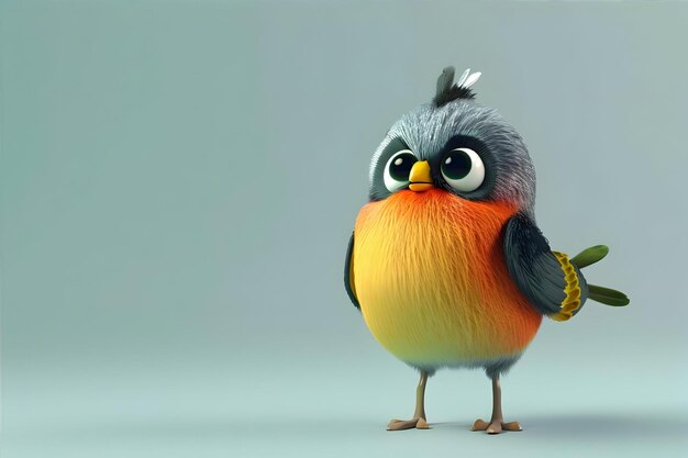 View Of Three Dimensional Cartoon Animated Bird