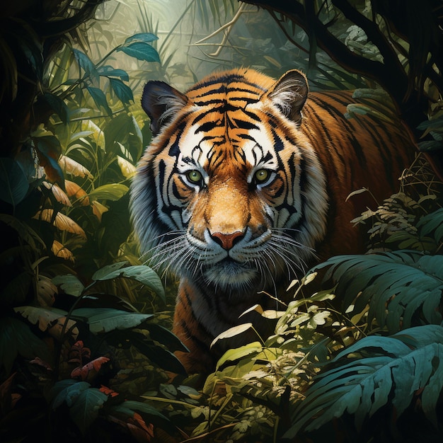 View of tiger animal in the wild