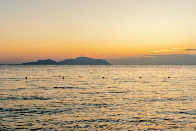 View of Tiran Island during sunset Egypt Sharm El Sheikh Tourism and travel