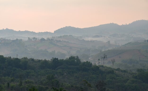 View on top of mountain, Location on Tabberk mountain, Phetchabun Province, Thailand