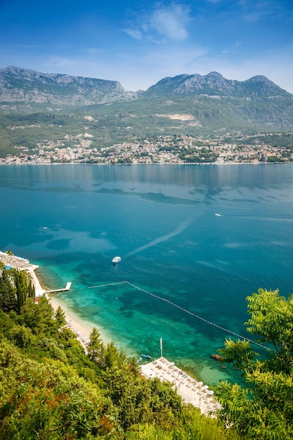 View of the town Herceg Novi in the Bay of Kotor