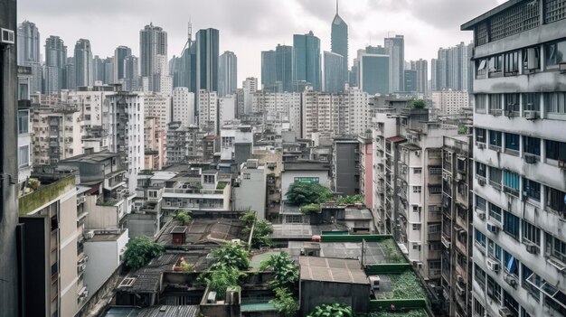 The view of the urban buildings is beautiful landscape