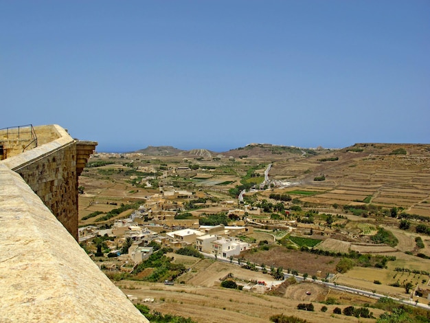 The view of the valley of Gozo island Malta