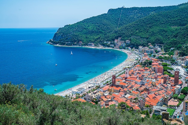 View of the Village of Noli on the Italian Riviera