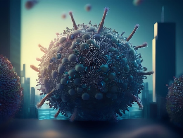 View of virus AI generated image