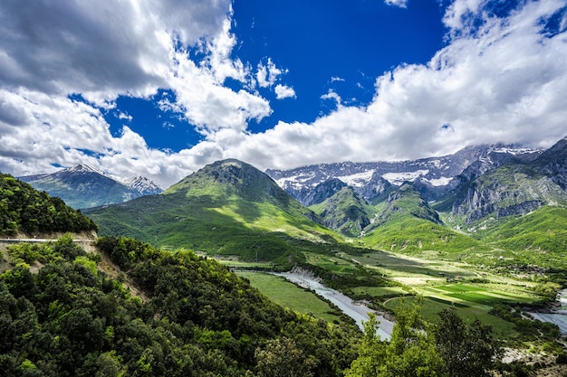 A view over the Vjosa River valley