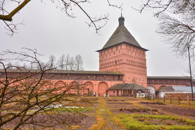 view of walls of Savior Euthymius Monastery