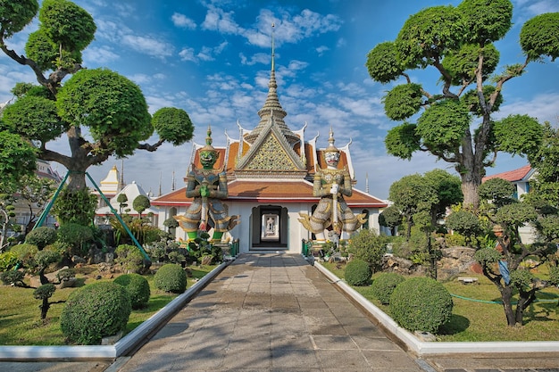 View of Wat Arun temple Bangkok Thailand