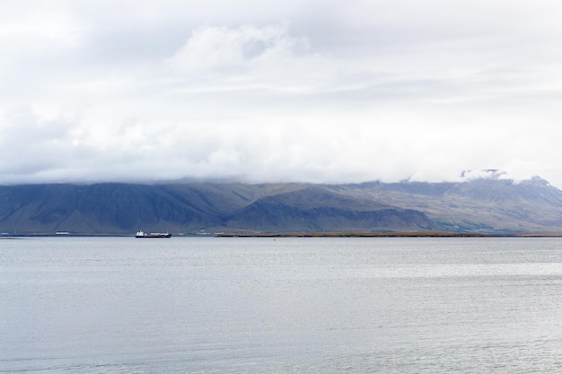 View of water of Atlantic ocean from Reykjavik