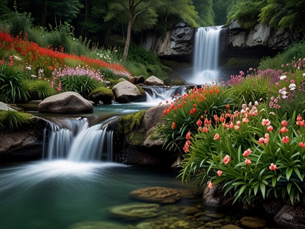 View of waterfall in forestKok SathonThailand