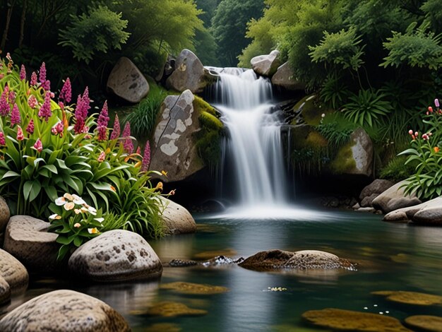 View of waterfall in forestKok SathonThailand