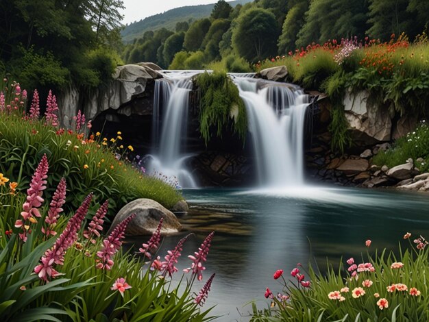 View of waterfall in forestKok SathonThailand