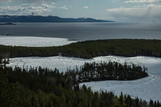 View of the White Sea from the observation deck in Kandalaksha