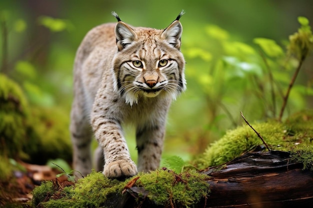 View of wild bobcat predator