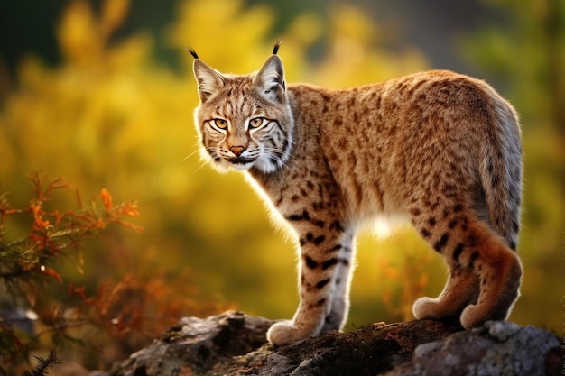 View of wild bobcat predator