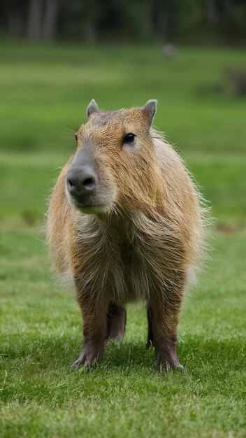 View of wild capybara