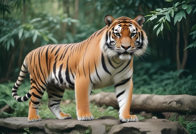 View of wild tiger in nature