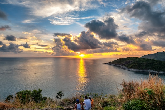 Viewpoint landscape laem promthep cape at sunset